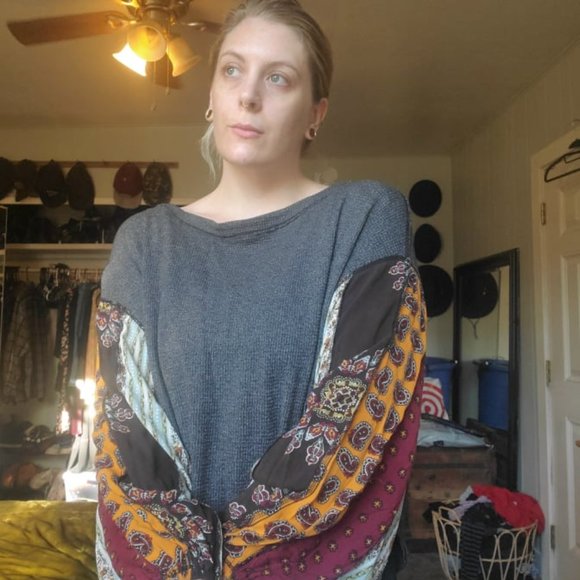 FREE PEOPLE Blossom Thermal Patchwork Sleeves Top - Picture 8 of 8